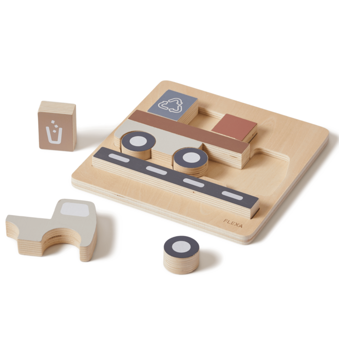 Flexa - Houten vrachtwagenpuzzel