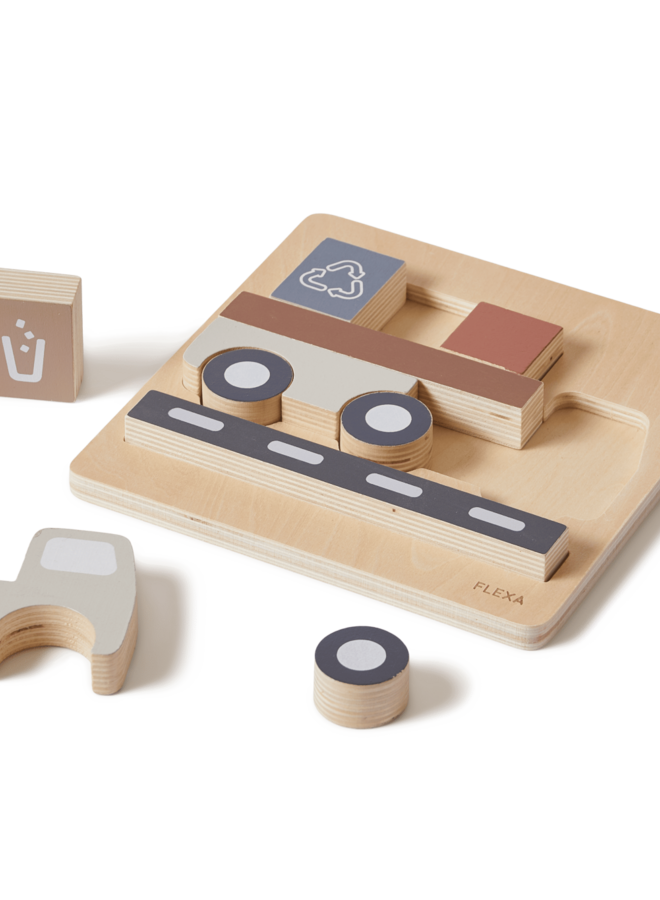 Flexa - Houten vrachtwagenpuzzel