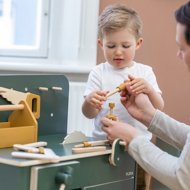 Flexa - Houten werkbank - Deep green