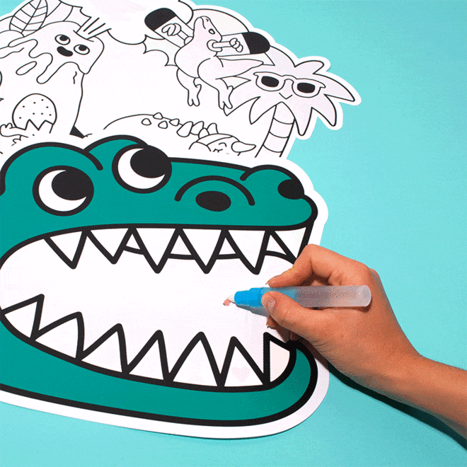 OMY - Dino  magic water coloring placemat