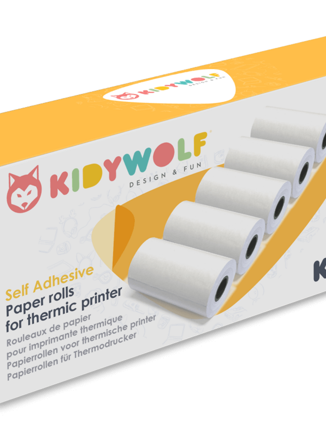 Kidywolf - KIDYROLL 1x 5 Zelfklevend papierrollen