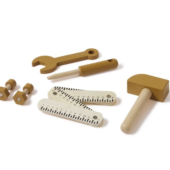 Flexa - Houten gereedschapsset mosterd