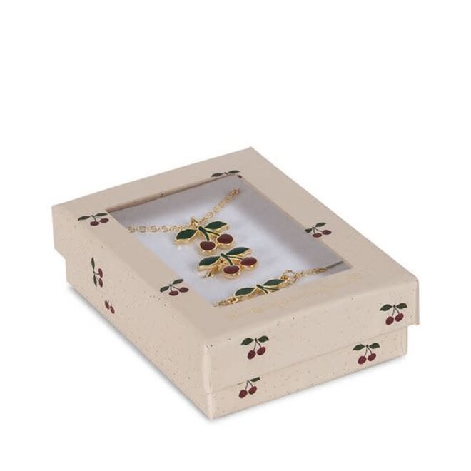 konges slojd- cherry jewelry set gold