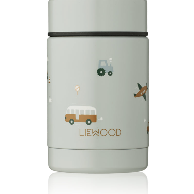 Liewood - Nadja Food jar Vehicles/dove blue mix