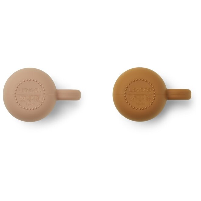 Liewood - Merce cup 2-pack - Mustard/dark rose mix