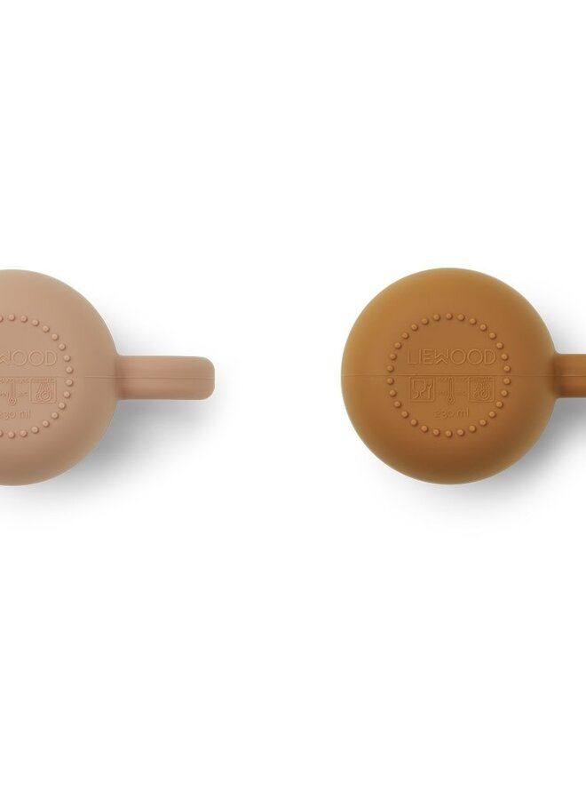Liewood - Merce cup 2-pack - Mustard/dark rose mix