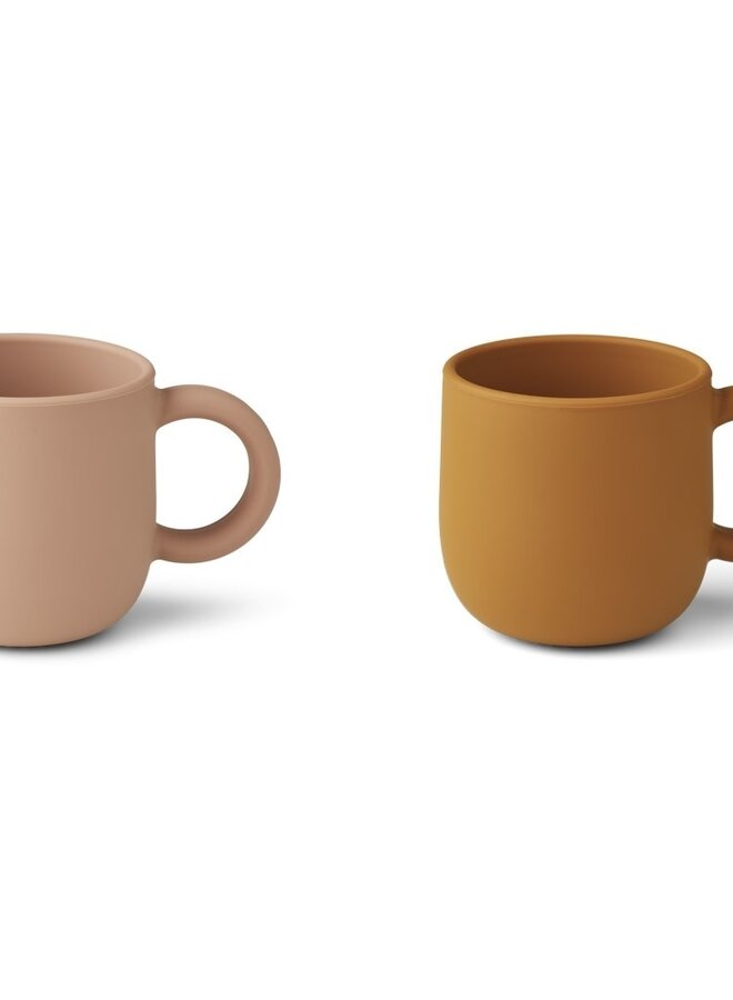 Liewood - Merce cup 2-pack - Mustard/dark rose mix