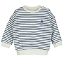 Lötiekids - Baby waffle stripes Sweatshirt - Ice cream embroidery off white blue stripes