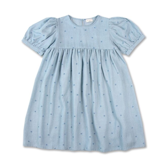 Petit Blush - Puff sleeve dress - Jeans blue AOP