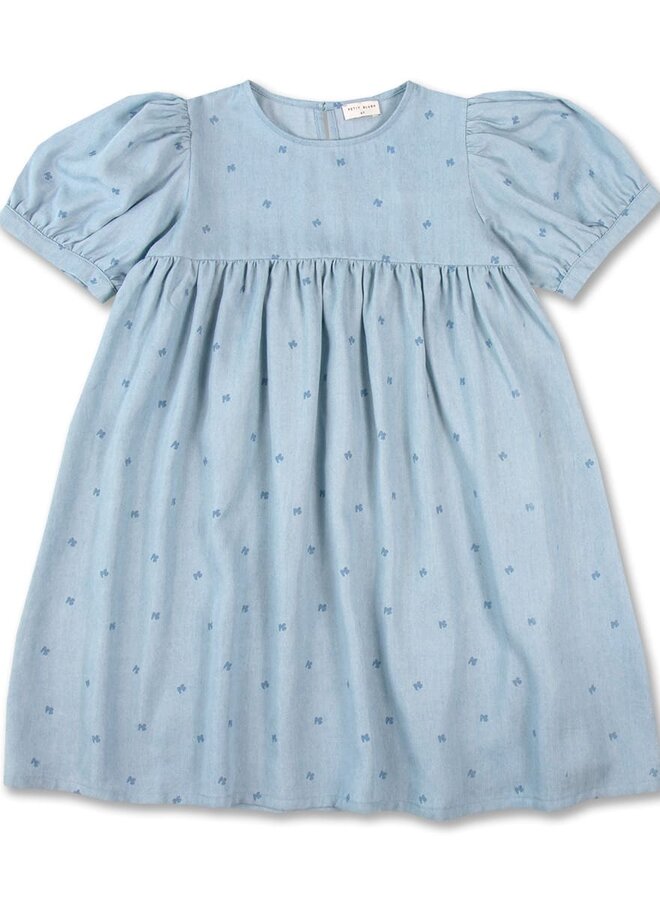 Petit Blush - Puff sleeve dress - Jeans blue AOP