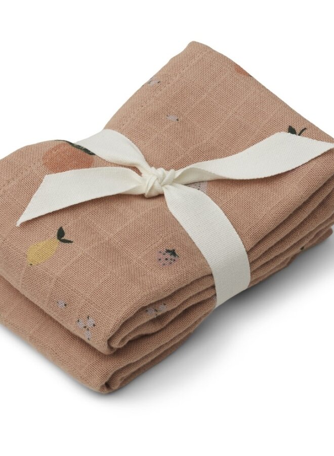 Liewood - Lewis muslin cloth - Fruit tuscany 2 pack
