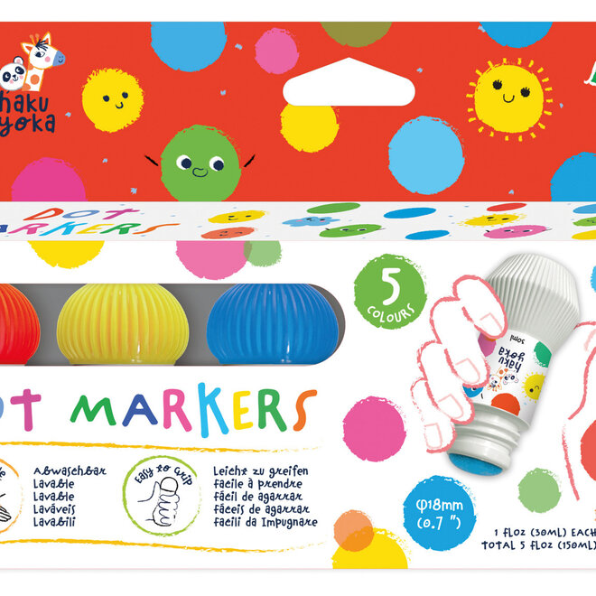 Haku Yoka - Dot markers met 5 kleuren - Orginal