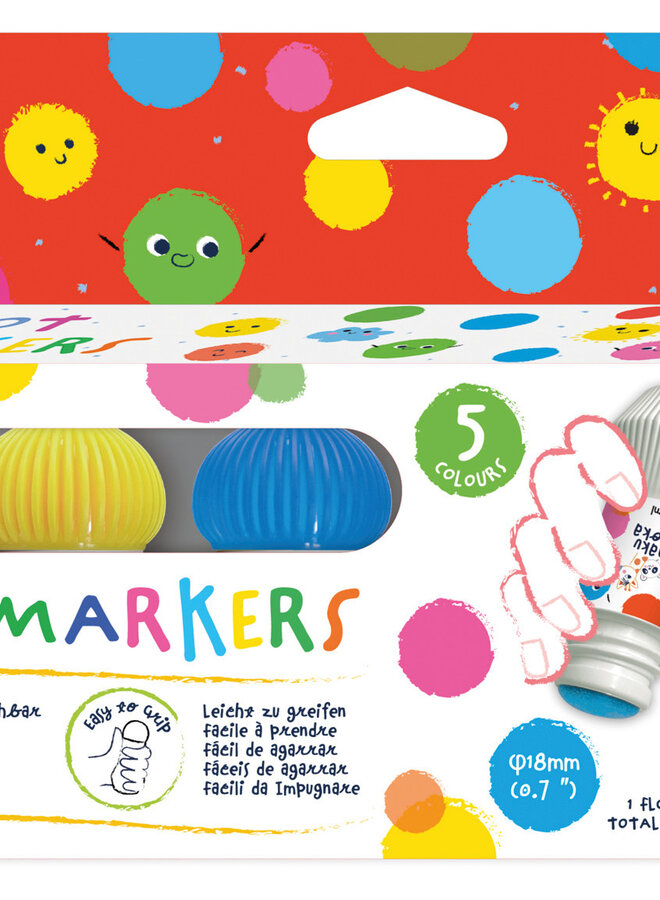 Haku Yoka - Dot markers met 5 kleuren - Orginal