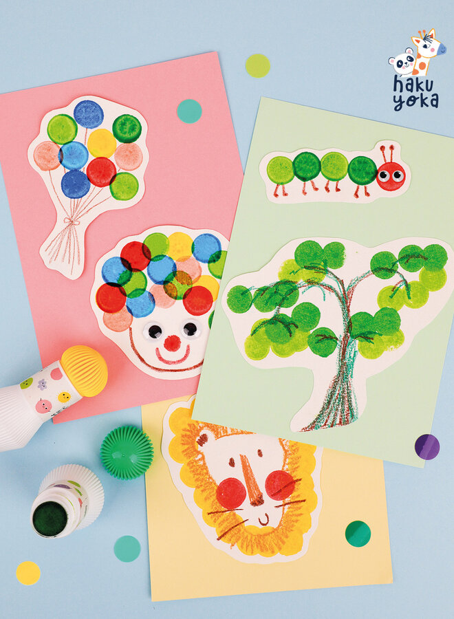 Haku Yoka - Dot markers met 5 kleuren - Pastel