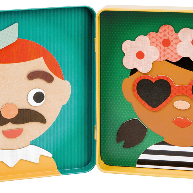 Petit Collage crafts - Magnetisch spel on - the - go - Funny faces