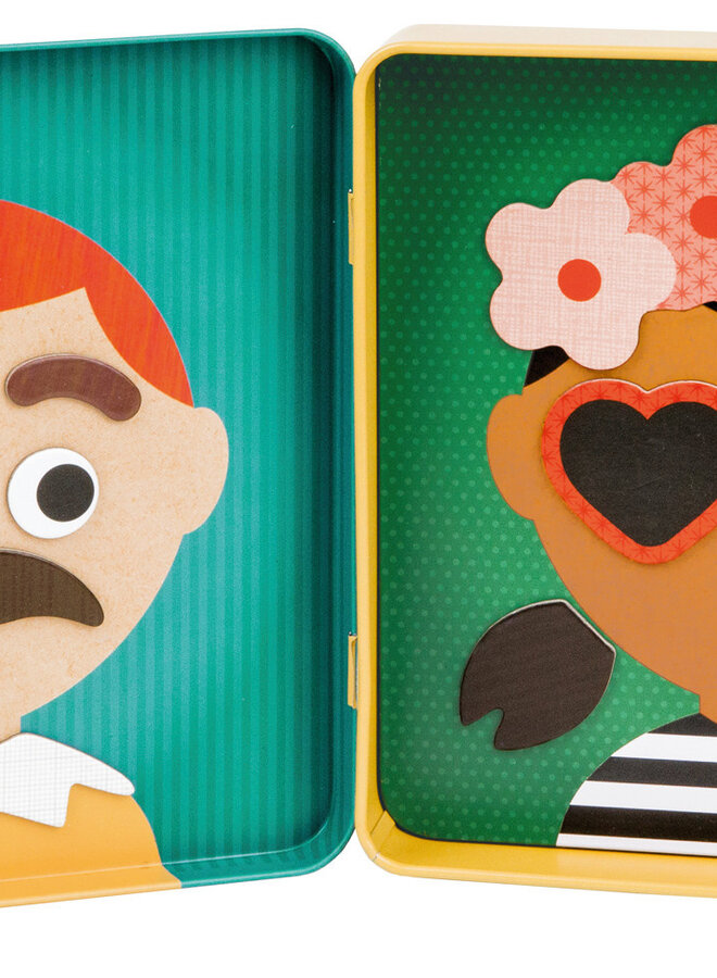 Petit Collage - Magnetisch spel on -the-go - Funny faces