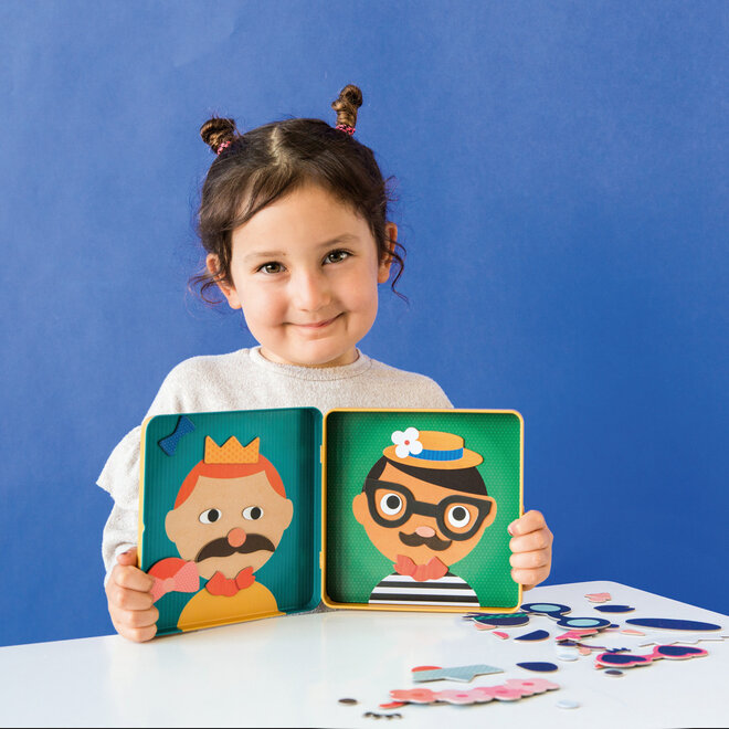Petit Collage crafts - Magnetisch spel on - the - go - Funny faces