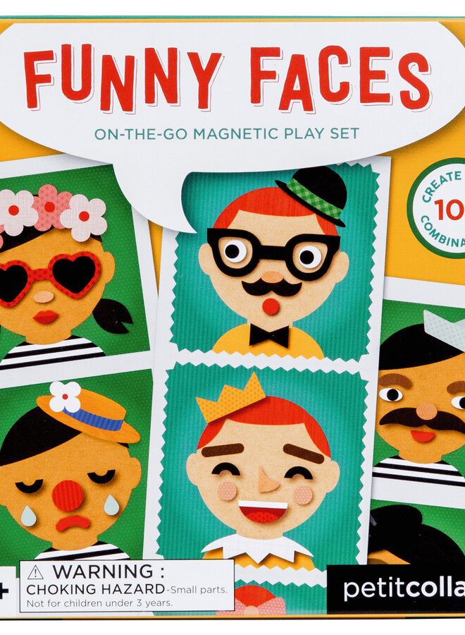 Petit Collage crafts - Magnetisch spel on - the - go - Funny faces