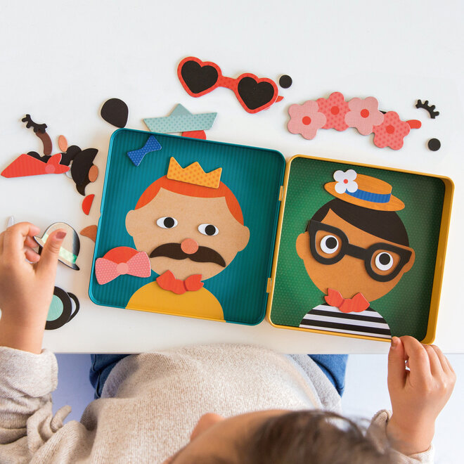 Petit Collage - Magnetisch spel on -the-go - Funny faces