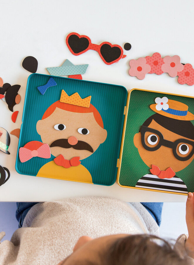 Petit Collage - Magnetisch spel on -the-go - Funny faces
