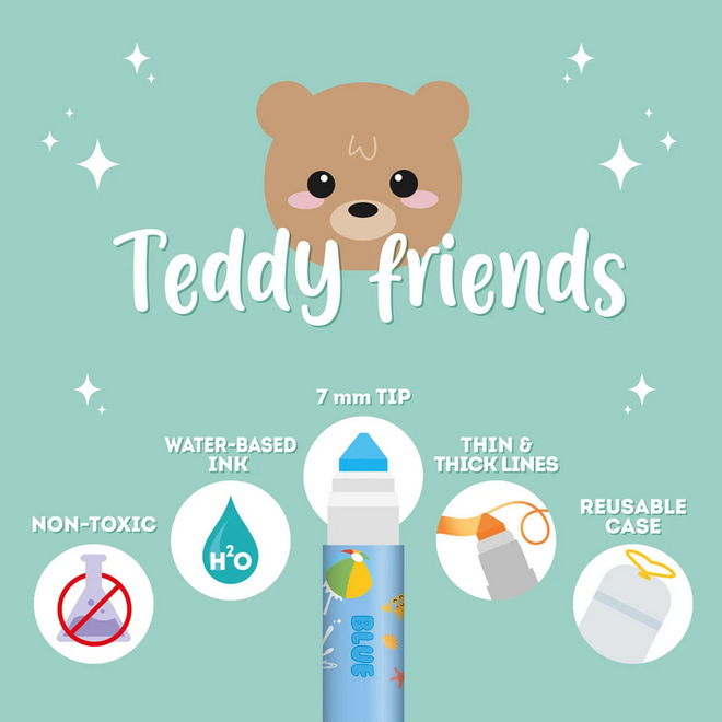 Legami - Teddy friends - Set of 12 markers