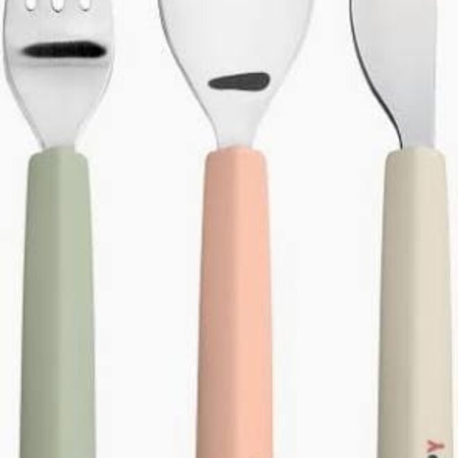 Lässig - Cutlery with silicone handle 3 pieces Happy Fruits cherry