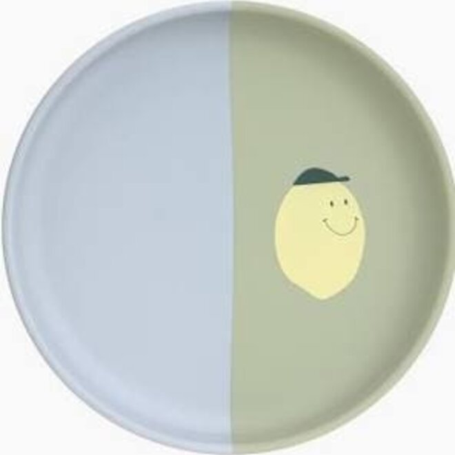Lässig - Silicone plate Happy Fruits lemon