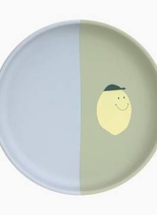 Lässig - Silicone plate Happy Fruits lemon