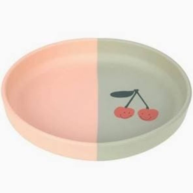 Lässig - Silicone plate Happy Fruits cherry