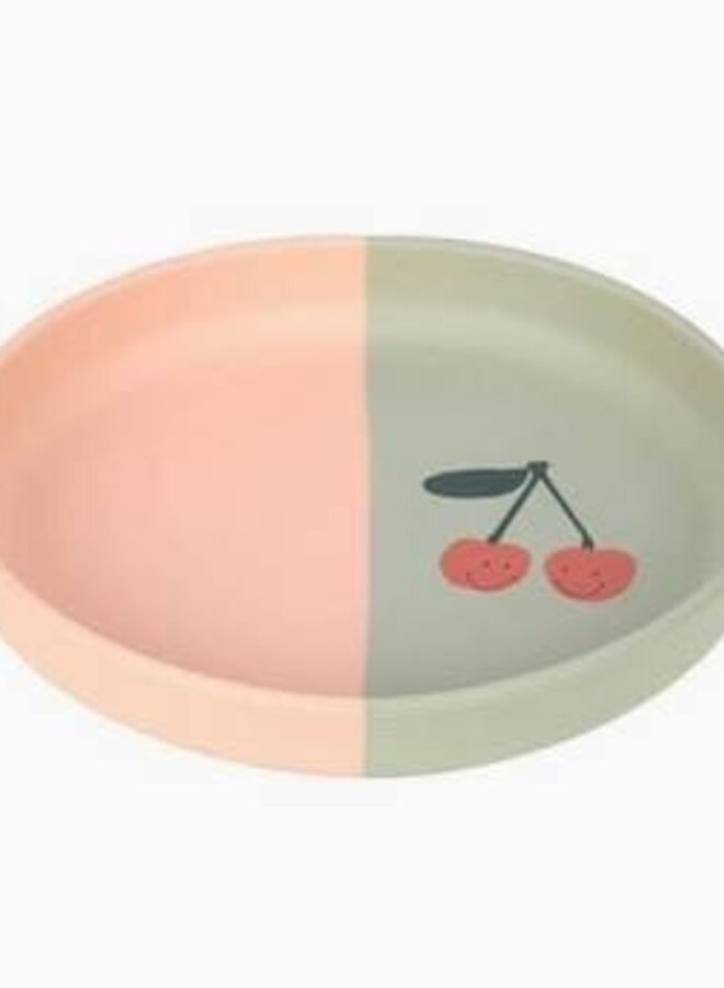 Lässig - Silicone plate Happy Fruits cherry