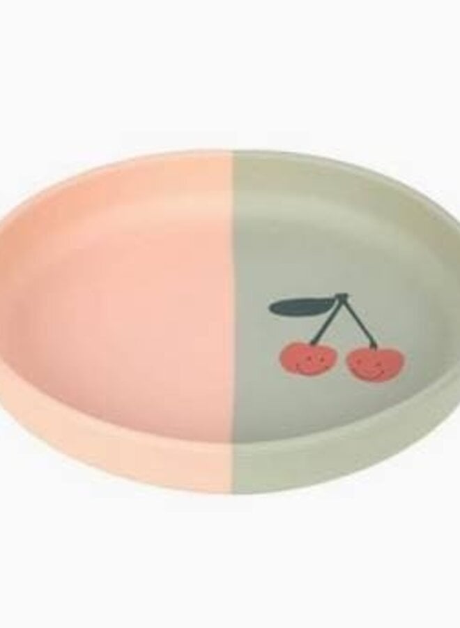 Lässig - Silicone plate Happy Fruits cherry