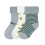 Lässig - Terry socks gots 3 pieces assorted Lemon light blue