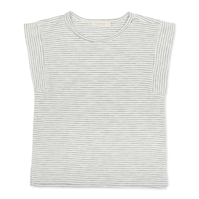 Phil & Phae - Boxy tee stripes - Coconut stripes