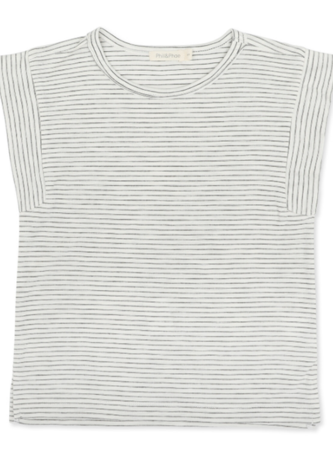 Phil & Phae - Boxy tee stripes - Coconut stripes