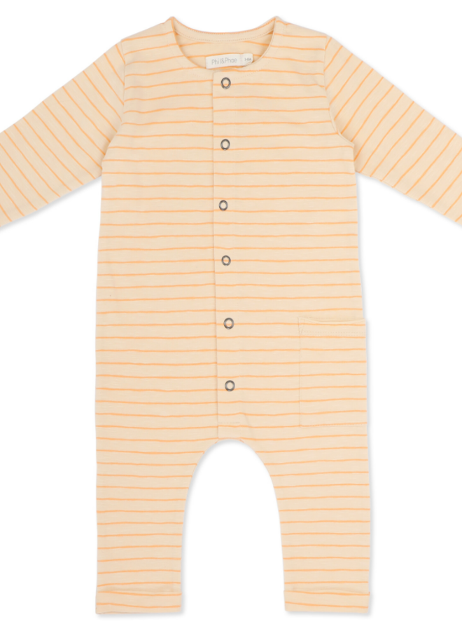 Phil & Phae - Pocket jumpsuit stripes - Bright apricot stripes