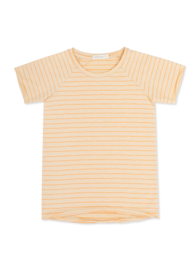 Phil & Phae - Raglan tee stripes - Bright apricot stripes