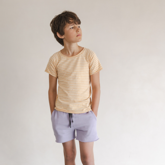 Phil & Phae - Raglan tee stripes - Bright apricot stripes