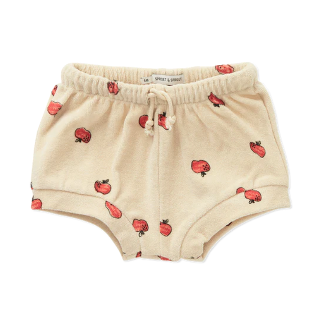 Sproet & Sprout - Terry baby shorts apple Sesame
