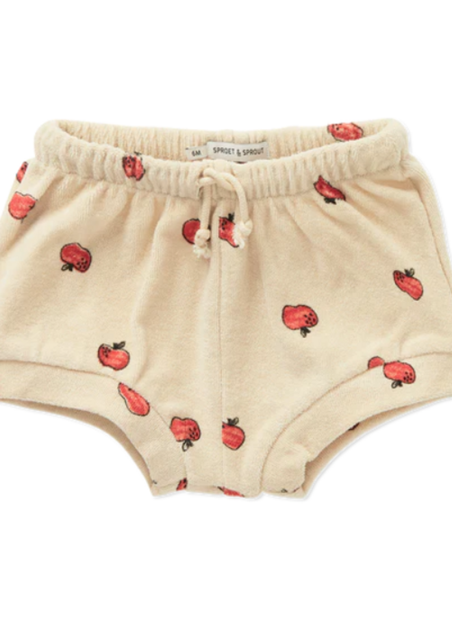 Sproet & Sprout - Terry baby shorts apple Sesame