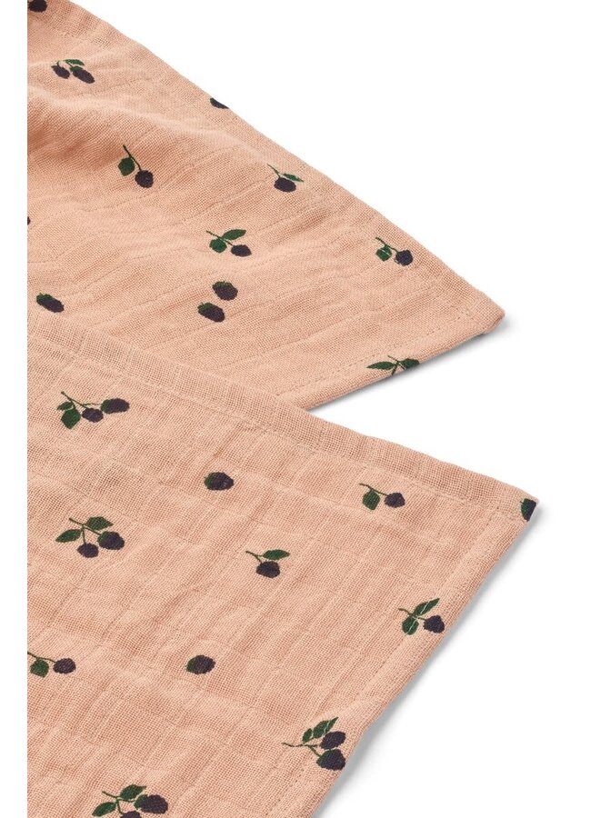 Liewood - Lewis muslin cloth 2-pack - Mini Berry pale tuscany