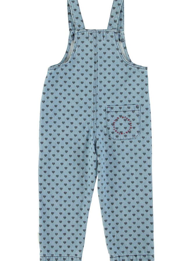Piupiuchick - Dungarees Blue denim black hearts