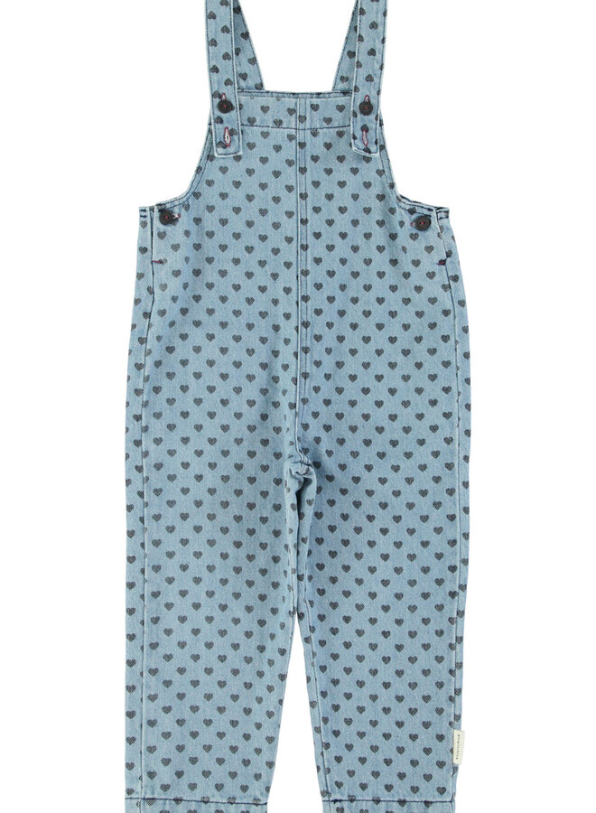 Piupiuchick -  Dungarees Blue denim black hearts