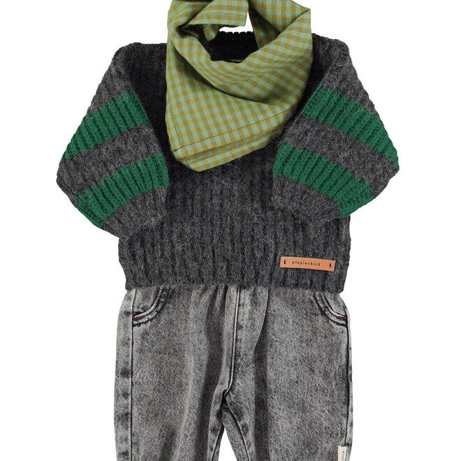 Piupiuchick -  Baby trousers Washed black denim