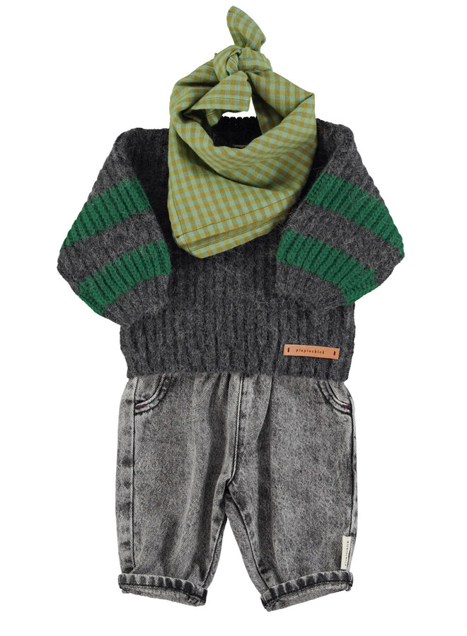 Piupiuchick -  Baby trousers Washed black denim
