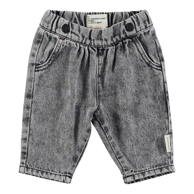 Piupiuchick -  Baby trousers Washed black denim