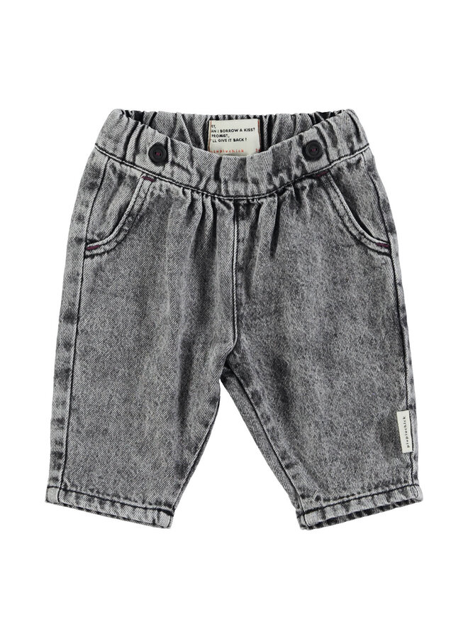 Piupiuchick -  Baby trousers Washed black denim