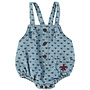 Piupiuchick -  Baby romper Blue denim black hearts
