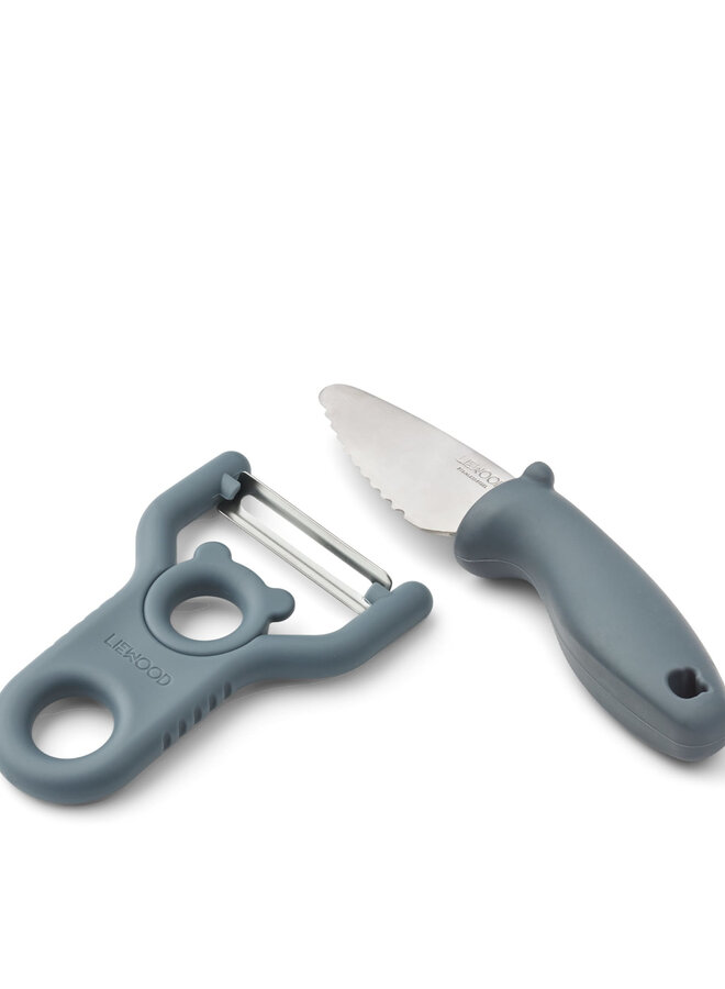 Liewood - Pertense peeler & knife set - Whale blue
