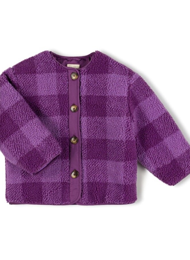 Nixnut - Check jacket Purple checkered