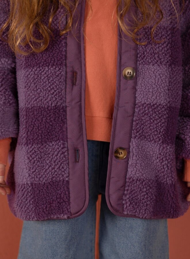 Nixnut - Check jacket Purple checkered